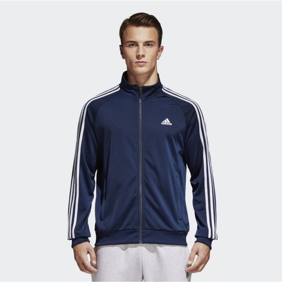 adidas Other - Adidas Men's 3-Stripe Tricot Track Jacket Navy w White stripes Size XL